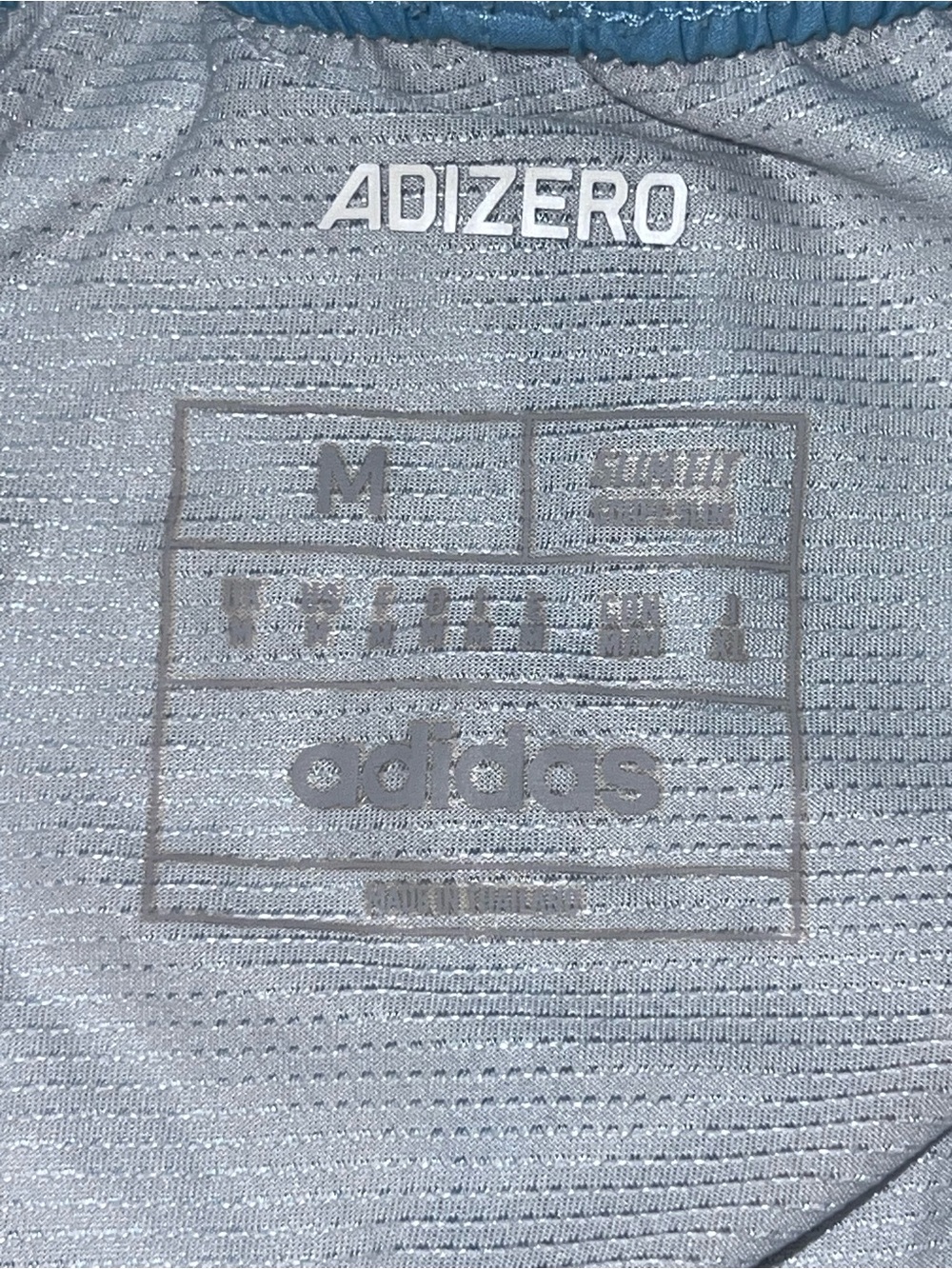 adidas Light Blue Athletic Shorts with Neon Yellow Accents size medium - Picture 10 of 10